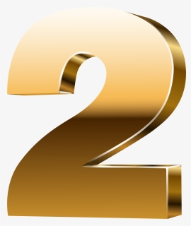 Number Two 3d Gold Png Clip Art Image - 3d Gold Numbers Png, Transparent Png, Transparent PNG