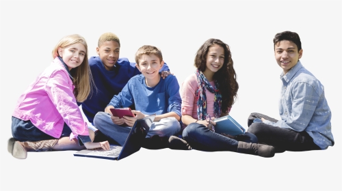 Group Of Middle School Kids With Books - Middle School Kids Png, Transparent Png, Transparent PNG