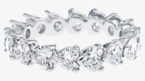 Prong Set Heart Shaped Diamond Wedding Band - Bracelet, HD Png Download, Transparent PNG