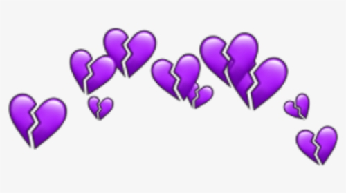 #purple #heart #hearts #heartcrown #crown #heartbroken - Transparent Blue Heart Emoji, HD Png Download, Transparent PNG