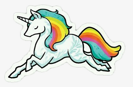 #kawaii #cute #pink #pastel #goth #soft #aesthetic - Sticker Unicorn Rainbow, HD Png Download, Transparent PNG