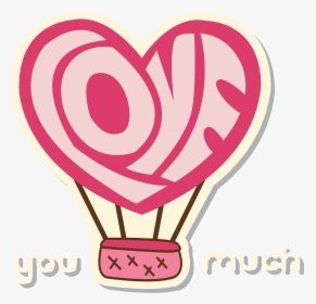 Love Hot Air Balloon Sticker, HD Png Download, Transparent PNG