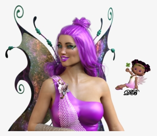 Tube Femme Papillon 3d - Cartoon, HD Png Download, Transparent PNG