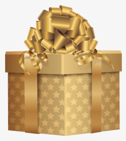 Gold Christmas Gift Box, HD Png Download, Transparent PNG