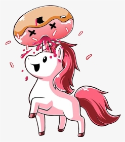 #unicorn #unicornio #kawaii #kawaiiunicorn #cupcake - Anime Donut Unicorn, HD Png Download, Transparent PNG