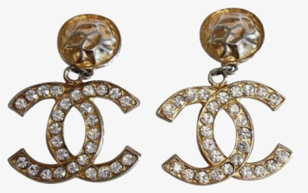 #gold #niche #aesthetic #freetoedit - Gold Chanel Drop Earrings, HD Png Download, Transparent PNG