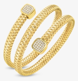 Roberto Coin Flexible Triple Wrap Bangle With Diamonds - Body Jewelry, HD Png Download, Transparent PNG