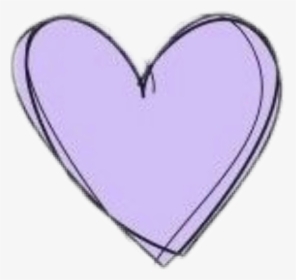Heart Doodle Purple Pastel Cute Kawaii Aesthetic Clipart - Transparent Pastel Purple Heart, HD Png Download, Transparent PNG