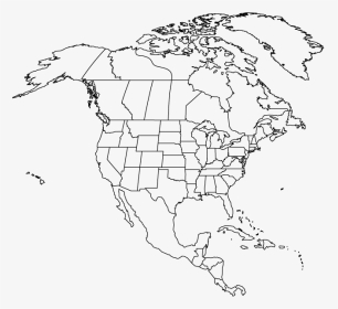 Blank North America Map With States, HD Png Download, Transparent PNG