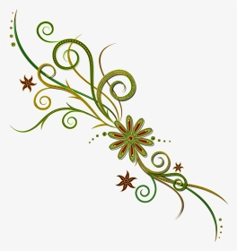 Ornement - Golden Png Flower Design, Transparent Png, Transparent PNG