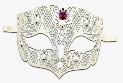 White Series Diamond Design Laser Cut Venetian Masquerade - Mask, HD Png Download, Transparent PNG