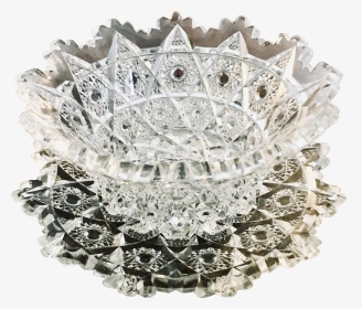 American Brilliant Cut Crystal Ice Cream Dish And Platter - Headpiece, HD Png Download, Transparent PNG