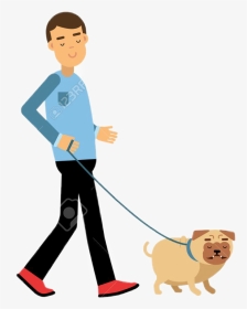 Man Walking Dog Clipart, HD Png Download, Transparent PNG