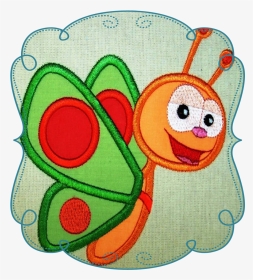 Baby Butterfly Applique - Caterpillar, HD Png Download, Transparent PNG