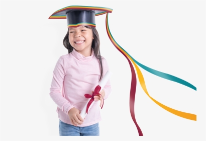 A Young Girl With A Graduation Hat Holding A Certificate, HD Png Download, Transparent PNG