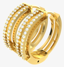 0 4ctw Round Cut Natural Diamond 10k Gold Earrings - Bangle, HD Png Download, Transparent PNG