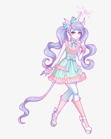 Draw Unicorn Girl Chibi Hd Png Download Transparent Png Image