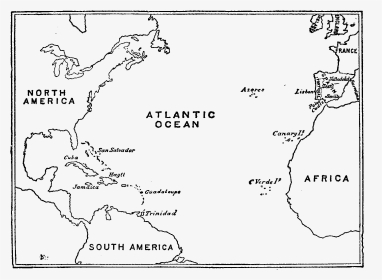 Blank Map Of The Triangular Trade, HD Png Download, Transparent PNG