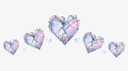 #hearts #crystal #crystalcrown #heartcrown #sparkles - Heart, HD Png Download, Transparent PNG