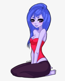 Blue Haired Girl - Cartoon, HD Png Download, Transparent PNG