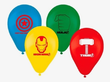 Balões De Aniversário Bexigas Dos Avengers Pacote Com - Balao Vingadores, HD Png Download, Transparent PNG