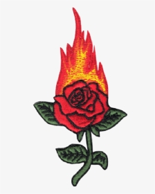 #red #rose #fair #green #flower #tumblr #freetoedit - Rose On Fire Drawing, HD Png Download, Transparent PNG