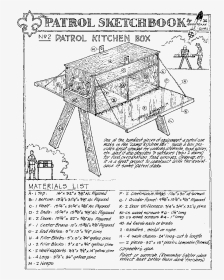 Camping Drawing Camp - Boy Scout Chuck Box Plans Pdf, HD Png Download, Transparent PNG