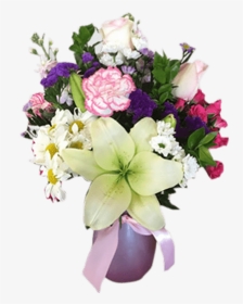 Flower Arrangement For Any Occasion With Lilies, Roses, - Bouquet, HD Png Download, Transparent PNG