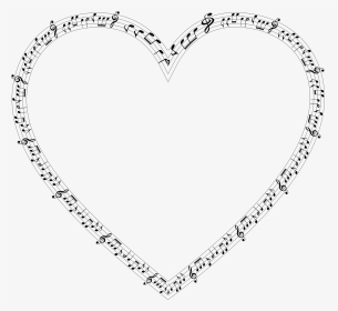 Music Notes Heart Clipart Clip Art Library Clipart - Vintage Heart Clipart, HD Png Download, Transparent PNG
