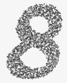 #8 #silver #glitter #sparkle - Silver Glitter Numbers Png, Transparent Png, Transparent PNG