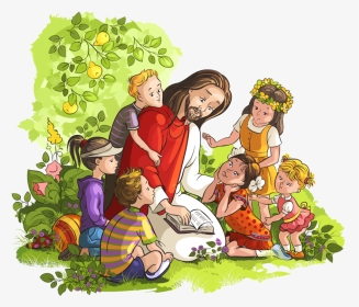 Jesus Vector104 By Minayoussefsaleb On Deviantart - Kids With Jesus, HD Png Download, Transparent PNG