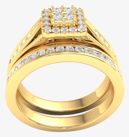 10k Gold 0 5ct Round Diamond Engagement Rings Set For - Engagement Ring, HD Png Download, Transparent PNG