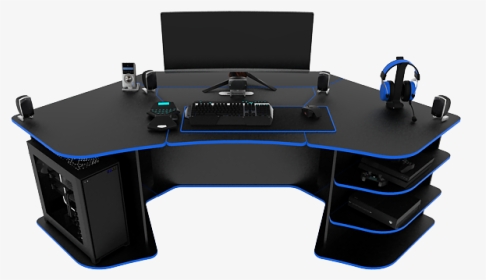 R2 Gaming Desk - Black And Blue Gaming Desk, HD Png Download, Transparent PNG
