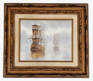 1960 S Framed Nautical Ship Oil Painting By T - Clipper, HD Png Download, Transparent PNG