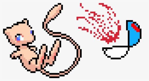 My Mew And Pokeball - Pixel Art Pokemon Mew, HD Png Download, Transparent PNG
