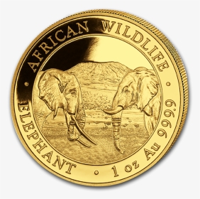 2020 1 Oz Somalia Elephant 9999 Gold Coin Bu - Gold Coin 2020 Bullion, HD Png Download, Transparent PNG