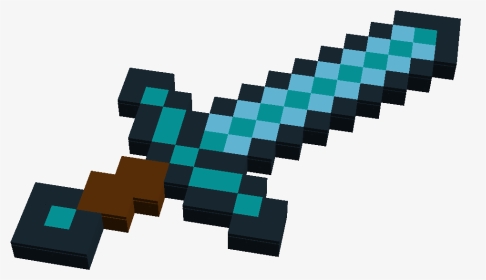 Collection Of Free Minecraft Transparent Diamond Sword - Diamond Sword Tinkercad, HD Png Download, Transparent PNG