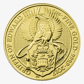 The Queen S Beasts 2017 The Griffin 1 Oz Gold Coin - Uk Bullion Gold Coins, HD Png Download, Transparent PNG