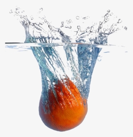 #scsplash #orange #water #splash ##blue #ftestickers - Fruit In Water Drop, HD Png Download, Transparent PNG