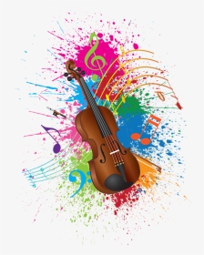 Violin Paint Splatter Abstract Illustration, HD Png Download, Transparent PNG