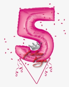 Pink Number - Number 5 Art Balloon, HD Png Download, Transparent PNG