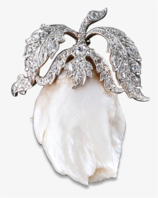 Edwardian Freshwater Pearl And Diamond Brooch Pendant - Peafowl, HD Png Download, Transparent PNG