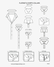 Shirt Collar Technical Drawing, HD Png Download, Transparent PNG