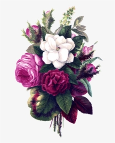 Free Flower Clipart - Vintage Flowers Png Purple, Transparent Png, Transparent PNG