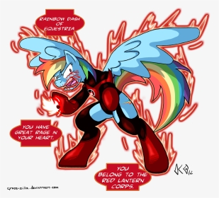Cynos Zilla, Blackest Night, Blood, Dc Comics, Green - Rainbow Dash As A Red Lantern, HD Png Download, Transparent PNG