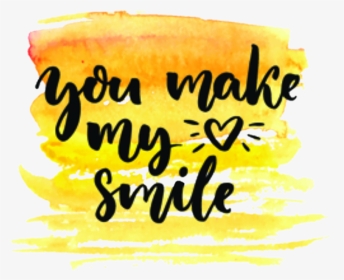Smile Quote Tumblr Watercolor Remixit Stickers - Calligraphy, HD Png Download, Transparent PNG