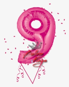 Pink Number - Number 9 Balloon Png, Transparent Png, Transparent PNG
