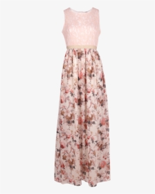 Floral Dress With Lace Top, HD Png Download, Transparent PNG