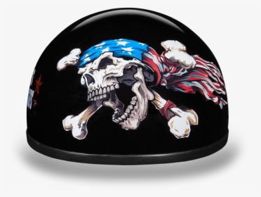 Novelty Motorcycle Half Helmet With Patriot Skull - Motorcycle Helmet, HD Png Download, Transparent PNG