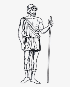 Transparent Ancient Greece Png - Ancient Greek Man Drawing, Png Download, Transparent PNG